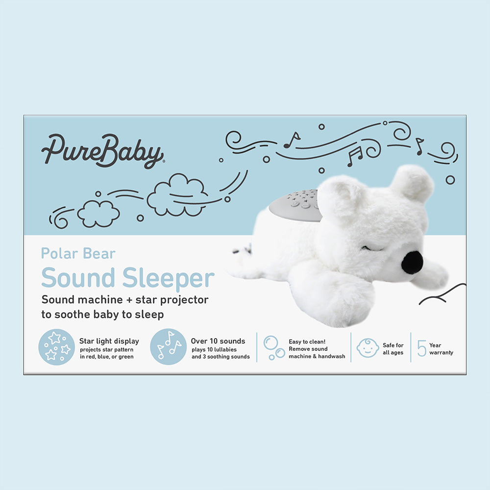Load image into Gallery viewer, PureBaby® Sound Sleepers Sound Machine and Star Projector - Polar Bear | Pure Enrichment®