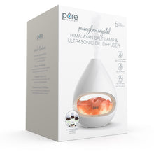 Load image into Gallery viewer, PureGlow™ Crystal Himalayan Salt Rock Lamp &amp; Essential Oil Diffuser | White