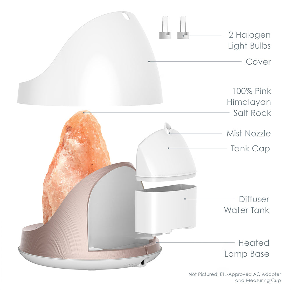 Load image into Gallery viewer, PureGlow™ Salt Lamp &amp; Ultrasonic Oil Diffuser - Pure Enrichment®