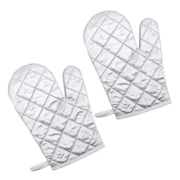 Bakery Heat Resistance Baking Insulated Oven Gloves Pair Silver White -  10.6 x 5.9 x 2(L*W*H) - Bed Bath & Beyond - 18440479