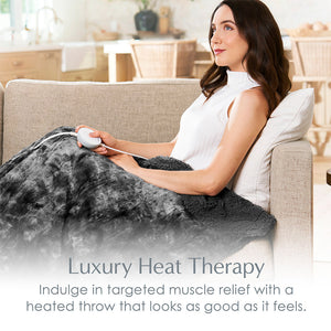 PureRadiance™ Luxury Heated Throw Blanket (Smoke) | Pure Enrichment®