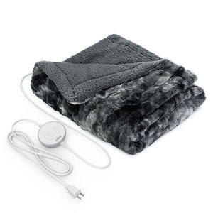 PureRadiance™ Luxury Heated Throw Blanket (Smoke) | Pure Enrichment®